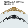Wooden arched black full-length mirror  with stand. wall mirror, bathroom makeup mirror, bedroom foyer, clothing store, wall mounted. 71 "* 31"