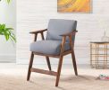 Contemporary Design 1pc Counter Height Chair Stylish Durable Wooden Gray Fabric Upholstery Cushioned Seat Backrest Home Furniture