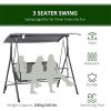 3-Seat Patio Swing Chair-Gray