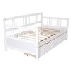 Twin Size Daybed Wood Bed with Two Drawers,White