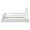 Twin size Platform Bed with Trundle, White