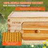 VEVOR Bee Hive Medium Box Starter Kit, 100% Beeswax Coated Natural Cedar Wood, Langstroth Beehive Kit with 10 Frames and Foundations