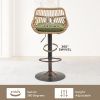 COOLMORE Modern Swivel Bar Stools Set of 2 Adjustable Counter Height Chairs with Footrest for Kitchen, Dining Room (Green)