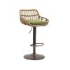 COOLMORE Modern Swivel Bar Stools Set of 2 Adjustable Counter Height Chairs with Footrest for Kitchen, Dining Room (Green)