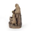DIMMOCK FOUNTAIN, 22.75" High Hand Crafted Weather Resistant Floor Fountain with Light, Light Brown