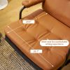 Bonded Leather Armchair, Modern Accent Chair High Back, Living Room Chairs with Metal Legs and Soft Padded, Sofa Chairs for Home Office,Bedroom