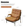 Bonded Leather Armchair, Modern Accent Chair High Back, Living Room Chairs with Metal Legs and Soft Padded, Sofa Chairs for Home Office,Bedroom