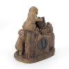 DIMMOCK FOUNTAIN, 22.75" High Hand Crafted Weather Resistant Floor Fountain with Light, Light Brown