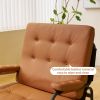Bonded Leather Armchair, Modern Accent Chair High Back, Living Room Chairs with Metal Legs and Soft Padded, Sofa Chairs for Home Office,Bedroom