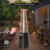 Bosonshop Outdoor Patio Heater, Pyramid Standing Gas LP Propane Heater With Wheels 89 Inches Tall 42000 BTU For Commercial Courtyard (Black)