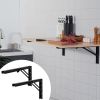 VEVOR Shelf Bracket Foldable, 24' L 2 Pcs , Heavy Duty Floating Shelf Brackets, Brackets for Shelves, 5mm Thick Matte Black L Shelf Bracket