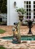 12.4x11.6x37.8" Decorative 3 Tier Tree Trunk Fountain with Lights and Pump, Brown