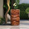 Tiki Head Statue for Garden Decor, 19.6in High Tiki Totem Garden Sculptures & Statues for Patio Pool Yard Summer Decor