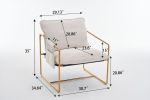 2 Chairs in 1 Box, Upholstered Hanging Armchair with Arm PocketsMetal frame, gold-plated craftsmanship