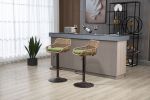 COOLMORE Modern Swivel Bar Stools Set of 2 Adjustable Counter Height Chairs with Footrest for Kitchen, Dining Room (Green)