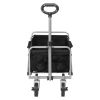 74.5*45.5*84cm 100kg 600d Oxford Cloth Steel Frame Flat Folding Style Black Cloth Silver Frame Garden Folding Cart