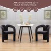 COOLMORE Contemporary Designed Velvet Fabric Upholstered Accent/Dining Chair /Barrel Side Chairs Kitchen Armchair for Living Room set of 2 (Black Velv