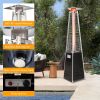 Bosonshop Outdoor Patio Heater, Pyramid Standing Gas LP Propane Heater With Wheels 89 Inches Tall 42000 BTU For Commercial Courtyard (Black)