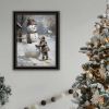 Trendy Decor 4U Finishing Touch on the Snowman Black Framed Wall Art for Living Room, Holiday Wall Art Print for Home Decor