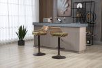 COOLMORE Modern Swivel Bar Stools Set of 2 Adjustable Counter Height Chairs with Footrest for Kitchen, Dining Room (Green)