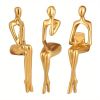 3pcs, Resin Three Combinations Of Sitting Posture Abstract Figures Statue, Thinker Resin Crafts Ornaments, Scene Decor, Room Decor, Indoor Decor