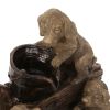DIMMOCK FOUNTAIN, 22.75" High Hand Crafted Weather Resistant Floor Fountain with Light, Light Brown