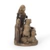 DIMMOCK FOUNTAIN, 22.75" High Hand Crafted Weather Resistant Floor Fountain with Light, Light Brown