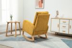 COOLMORE Rocking Chair, Modern Glider Chair, Recliner Armchair with Wood Legs and Side Pocket