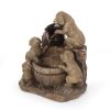 DIMMOCK FOUNTAIN, 22.75" High Hand Crafted Weather Resistant Floor Fountain with Light, Light Brown