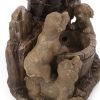 DIMMOCK FOUNTAIN, 22.75" High Hand Crafted Weather Resistant Floor Fountain with Light, Light Brown