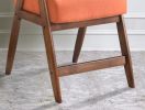 Contemporary Design 1pc Counter Height Chair Stylish Durable Wooden Orange Color Fabric Upholstery Cushioned Seat Backrest Home Furniture
