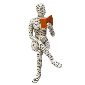 Scandinavian Modern Style; Resin Statue Of Woman Reading; Thinker (Color: B)