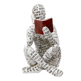 Scandinavian Modern Style; Resin Statue Of Woman Reading; Thinker (Color: A)