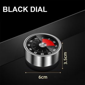 Stainless Steel Visual Timer Mechanical Kitchen  60-Minutes Alarm Cooking Timer (Color: Black)