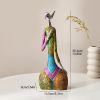 Modern Abstract Art Woman Sculpture Figurines Creative Home Decor Colorful Abstract Painted Statues Living Room Table Decor Gift