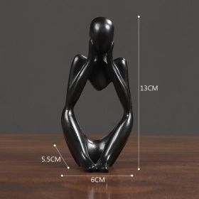 Thinker Resin Statue Nordic Abstract Figurine Crafts Home Decor Modern (Color: Dark Khaki)