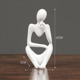 Thinker Resin Statue Nordic Abstract Figurine Crafts Home Decor Modern (Color: Light yellow)