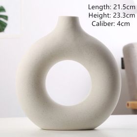 New Style Biscuit Vase Frosted Particle Flower Arranging Device (Color: Large, Style: Off white)