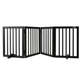 VEVOR Free Standing Dog Gate, 24" H x 80.3" W Freestanding Pet Gate, 4 Panels Foldable Dog Gate for Wide and Narrow Passageways (Function: Foldable, Width: 80.3 inches)