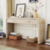 Unique Retro Silhouette Console Table with Open Style, Two Top Drawers