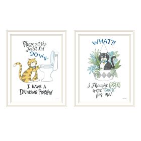 Trendy Decor 4U 2- Piece Vignette I have a Drinking Problem!! Black Framed Wall Art for Living Room (Color: as Pic)